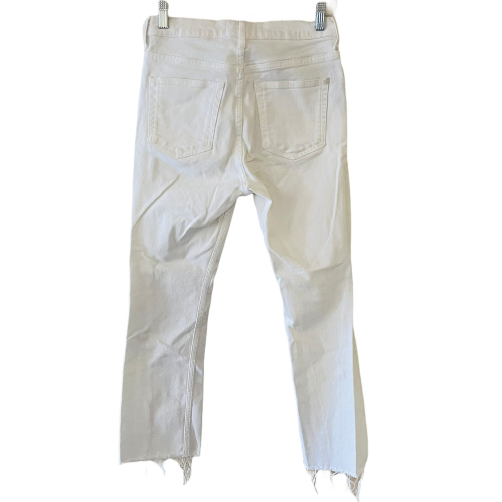 Everlane Crop Kick Flare Raw Hem Jeans White 27 - Picture 3 of 10